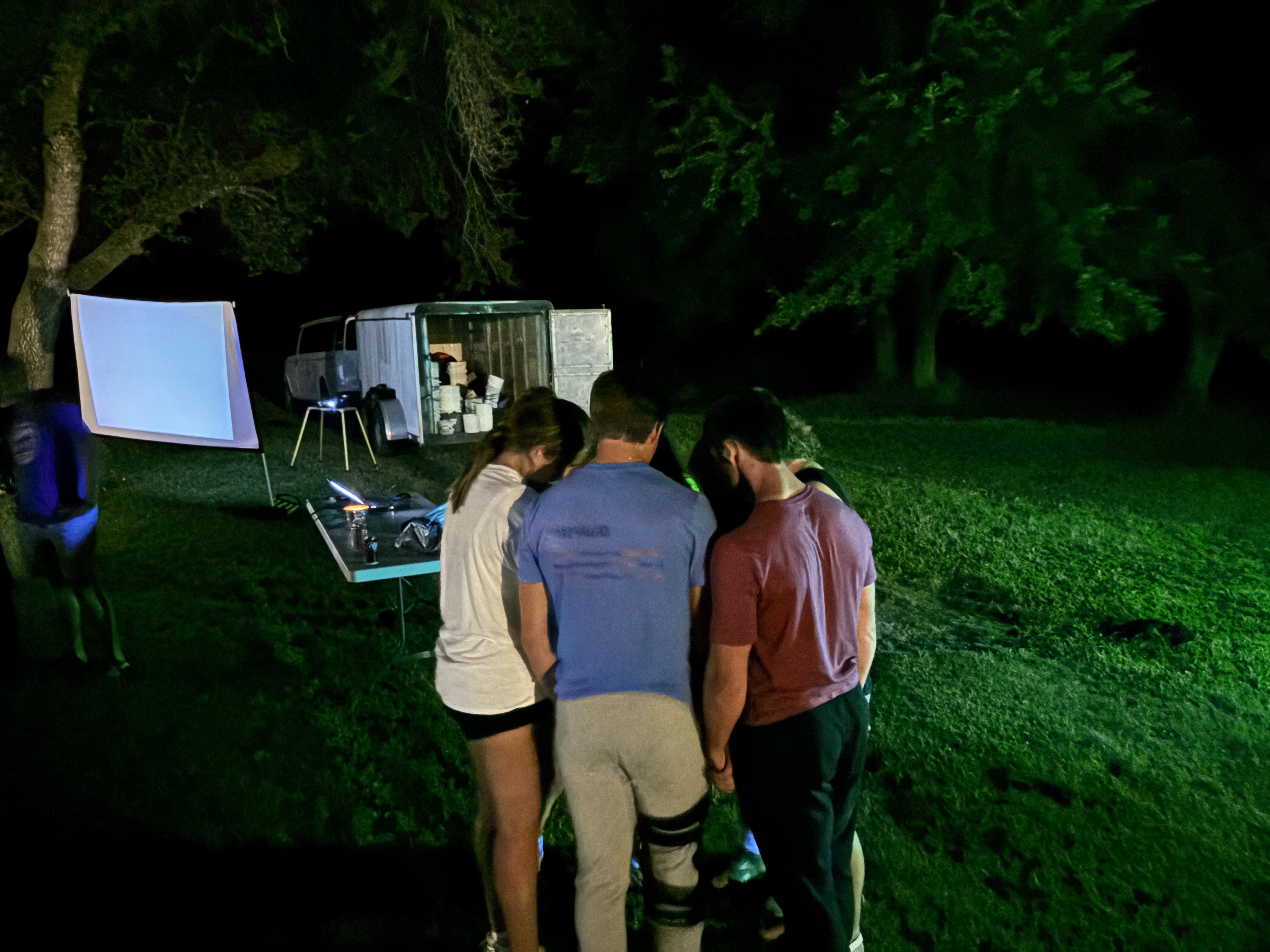 The kids who did a powerful skit on our last night praying for their peers!